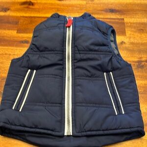 Carters navy blue zip up vest and white trim
